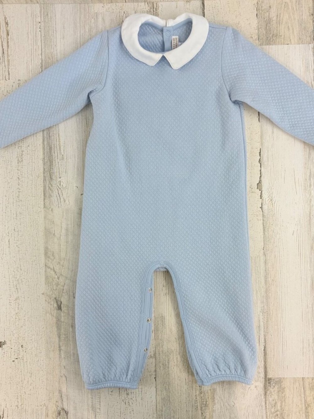 Beaufort Bonnet Company Potters Playsuit Long Sleeve Romper Blue Quilted 18 24 M